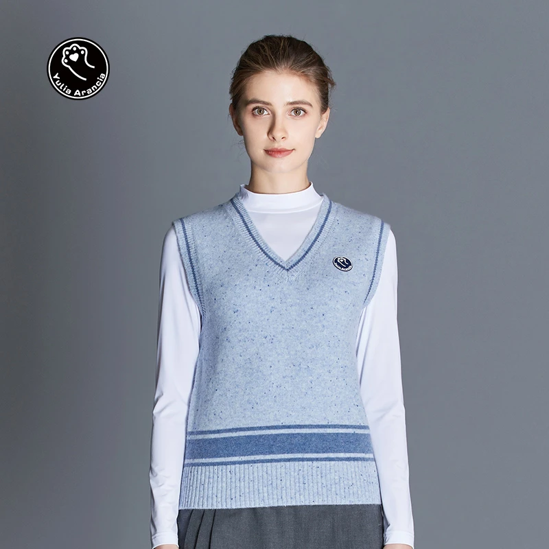 YuliaArancia 橙籽高尔夫 GOLF系列女士套头背心秋季羊绒针织衫