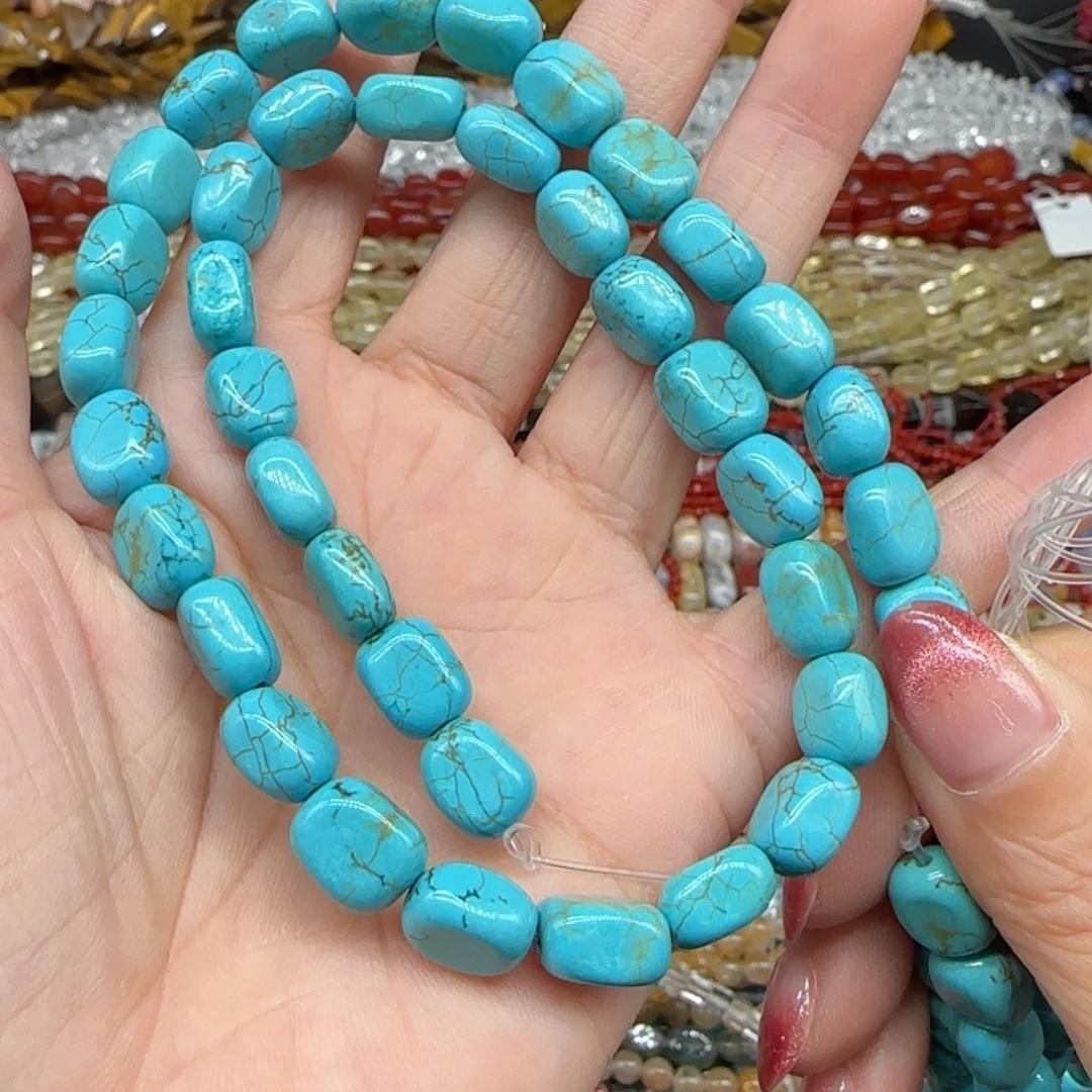 玛瑙/玉髓珠宝半成品合金松石方块8mm一条