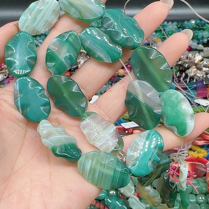 玛瑙/玉髓珠宝半成品合金玛瑙牌子16-25mm一条