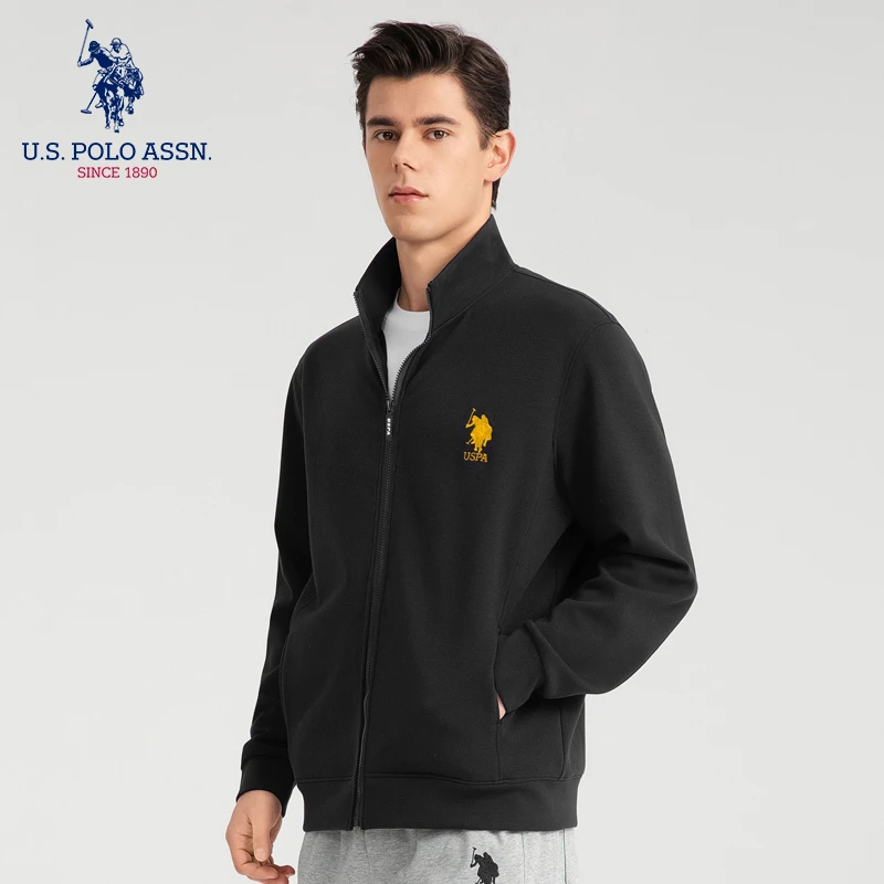 U.S. POLO ASSN.春秋时尚舒适男上衣休闲拉链开衫卫衣US24JK323