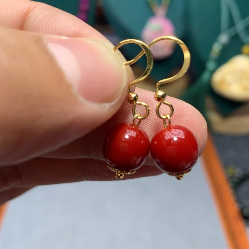 【闪购商品】查罗石耳钉14K金镶嵌