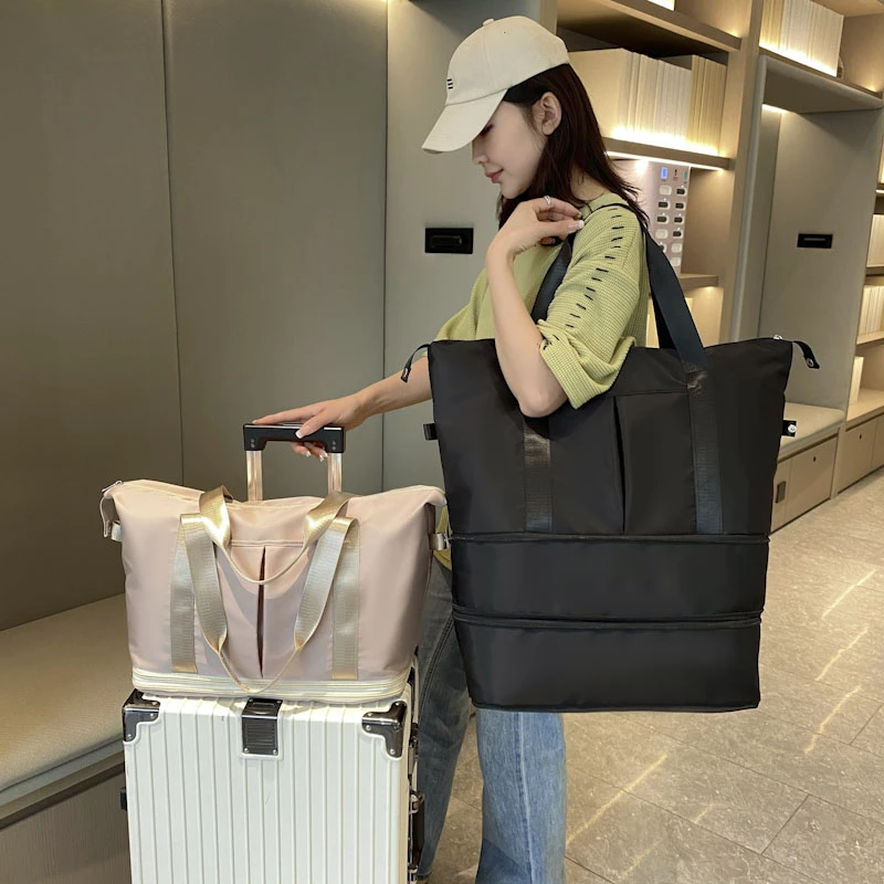 大容量短途旅行包瑜伽健身运动衣物包单肩登机出住宿收纳行李包