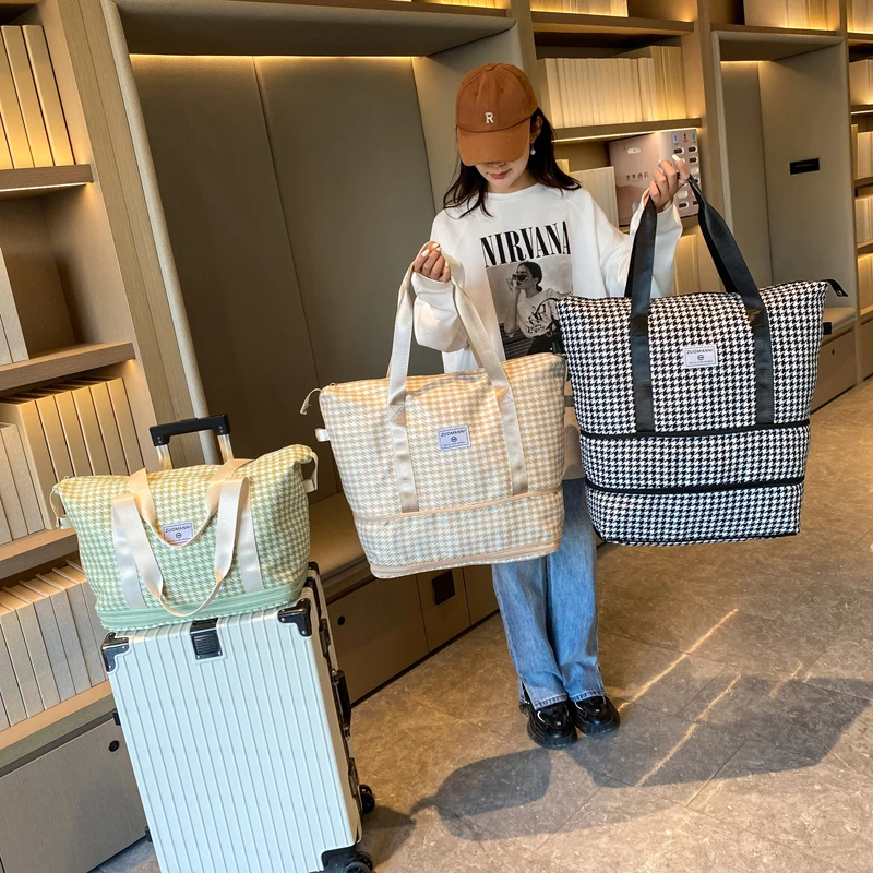 时尚大容量旅行包瑜伽健身包登机出差训练包住宿收纳待产小行李包