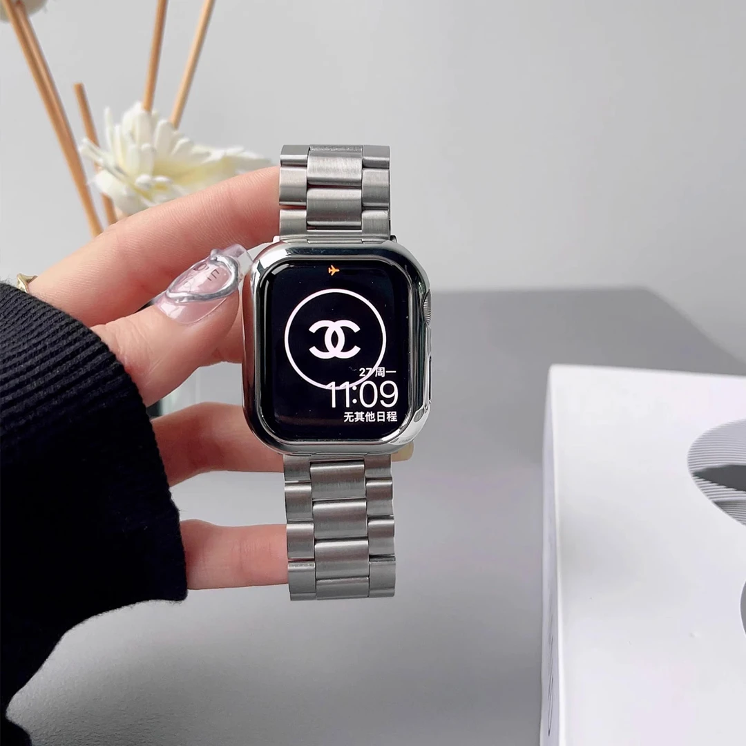 适用苹果手表表带iwatch8金属applewatch7/6/5不锈钢带高级感男女