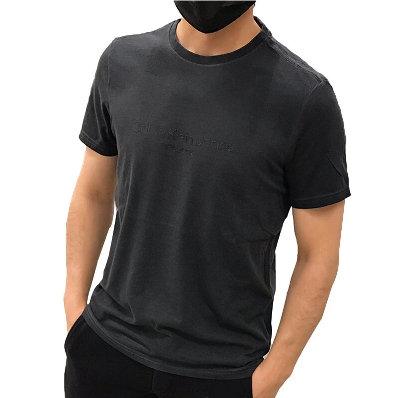 Calvin Klein/卡尔文·克雷恩圆领男士短袖t恤小字母透气40GM874