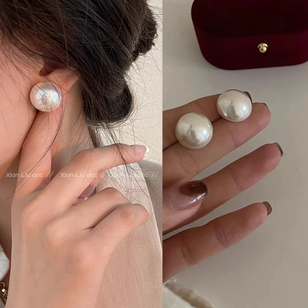 铜合金耳饰 赫本珠珠法式气质百搭珠珠耳钉 A380