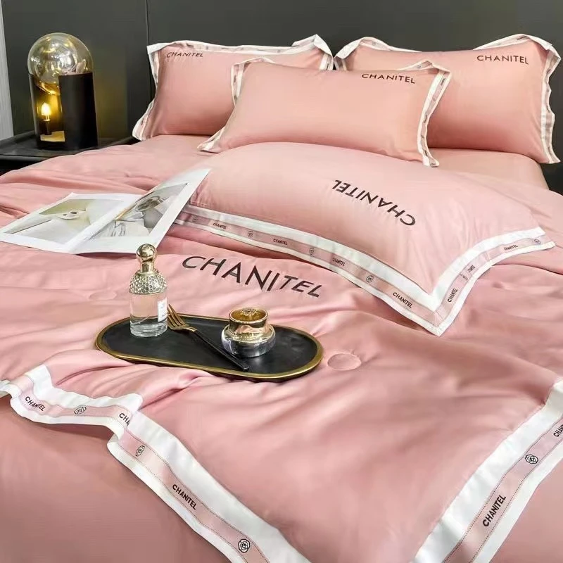 【刺绣夏被四件套】轻奢亲肤薄款夏凉被机洗凉感凉感空调被印花