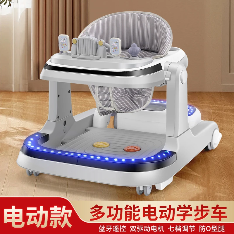 严选婴儿学步车充电遥控电动车防侧翻男女孩宝宝可坐推学行助步手