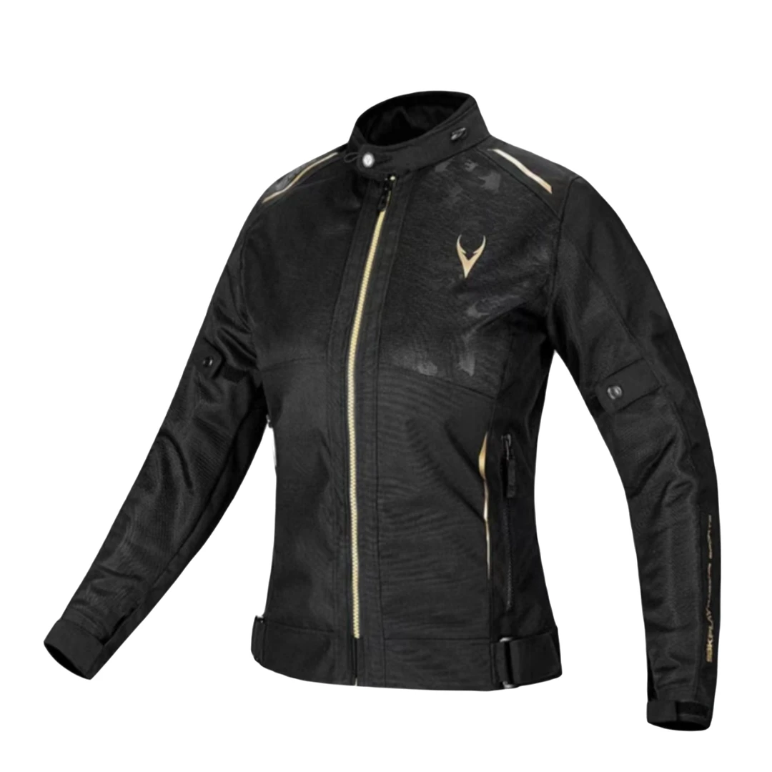 SBK夏季网眼透气骑行外套CE功能护具黑色迷彩防摔舒适女款耐磨