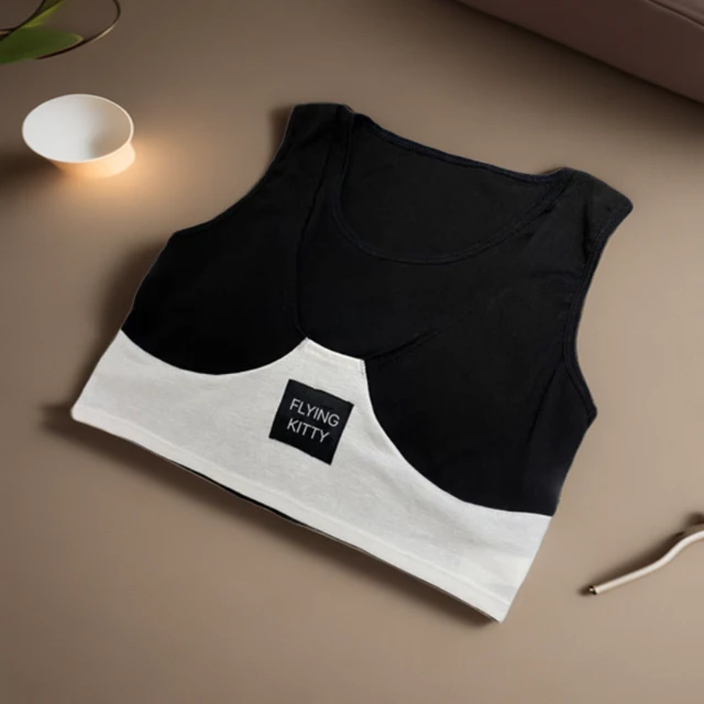 白色休闲运动文胸打底可外穿女士背心拼色舒适透气瑜伽美背内衣