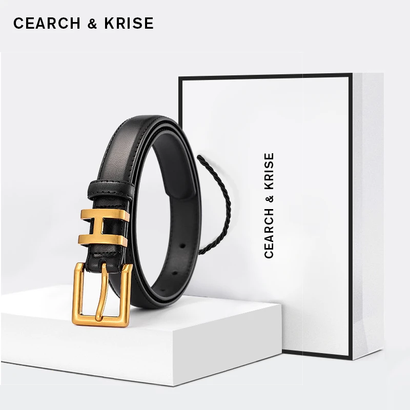 【CearchKrise官方正品】皮带女真皮细腰带针扣装饰配裙子百搭牛仔