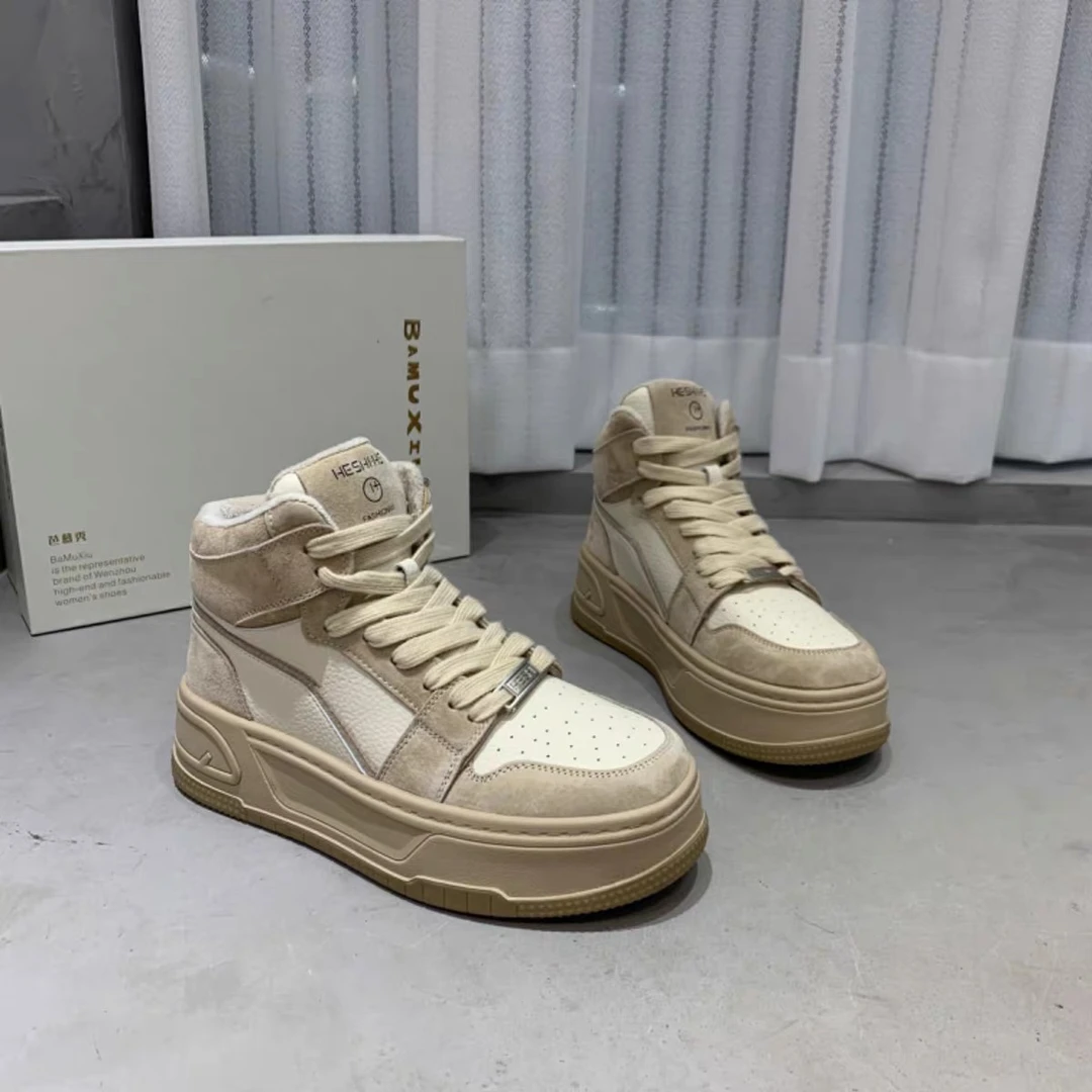 LM厚底松糕坡跟高帮滑板鞋休闲女鞋6350-25 F7区下3-2