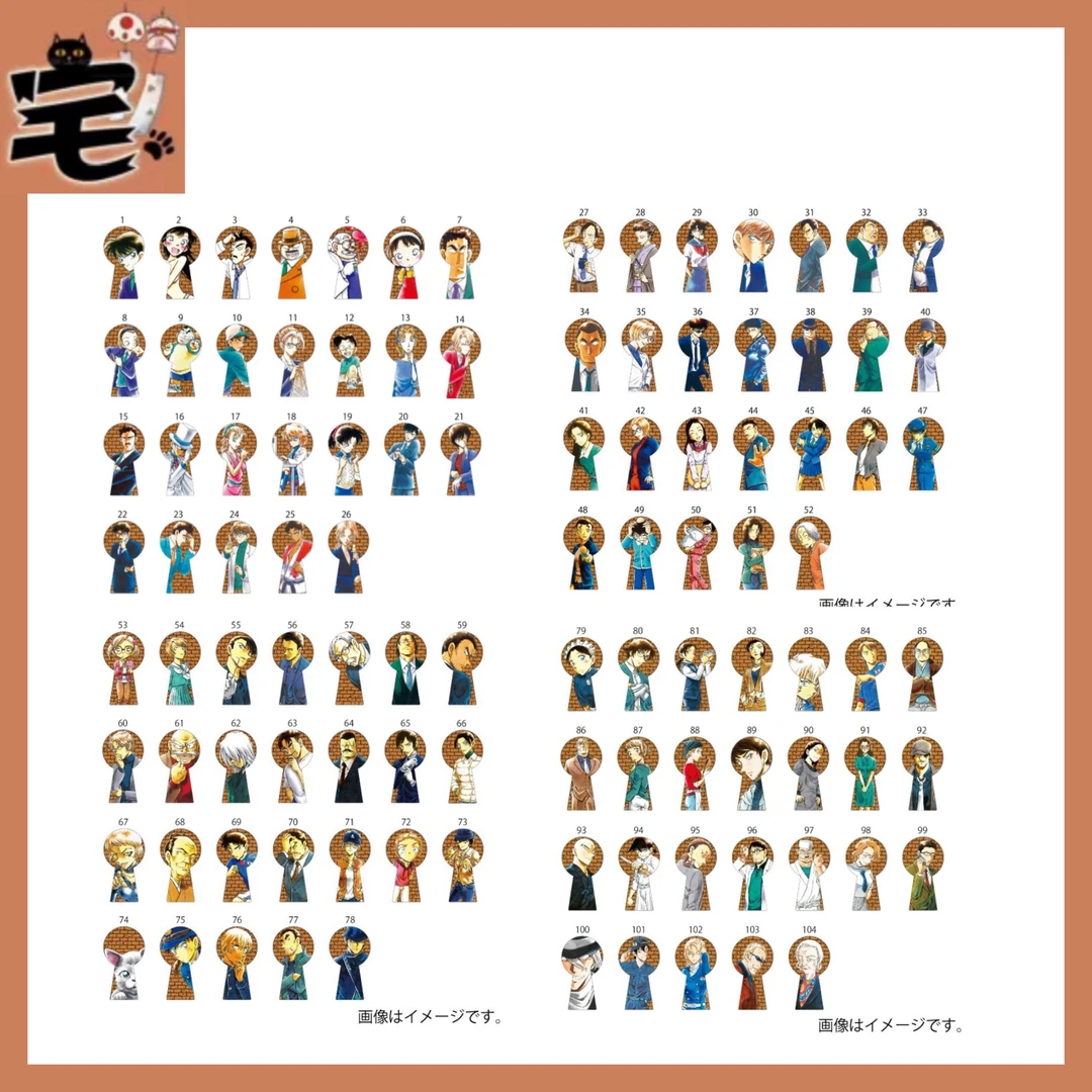【现货】名侦探柯南 钥匙孔 金属吧唧 盲抽一发 全52种