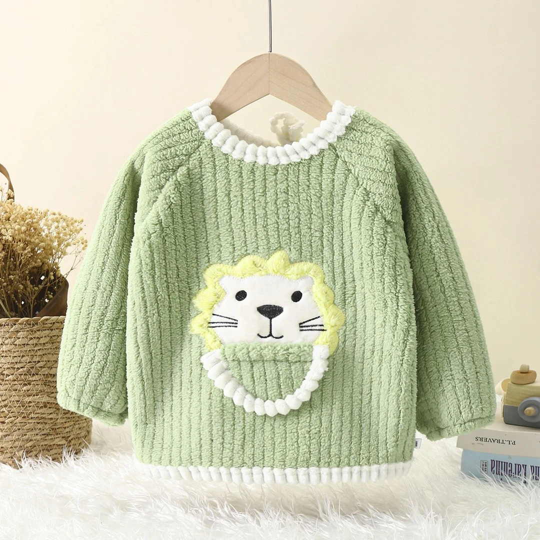 巴拉拉吧秋冬季幼儿罩衣加厚反穿衣外穿婴儿新款宝宝冬天围兜儿童