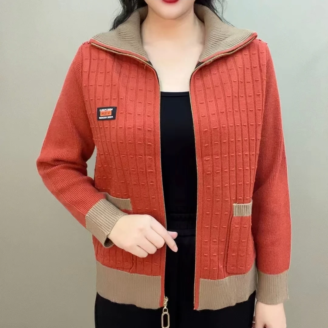 828翻领拉链肩珠款开衫外套气质春秋洋气时尚休闲百搭