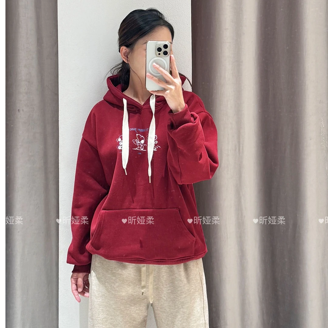 昕娅柔冬季加绒加厚连帽卫衣9201D