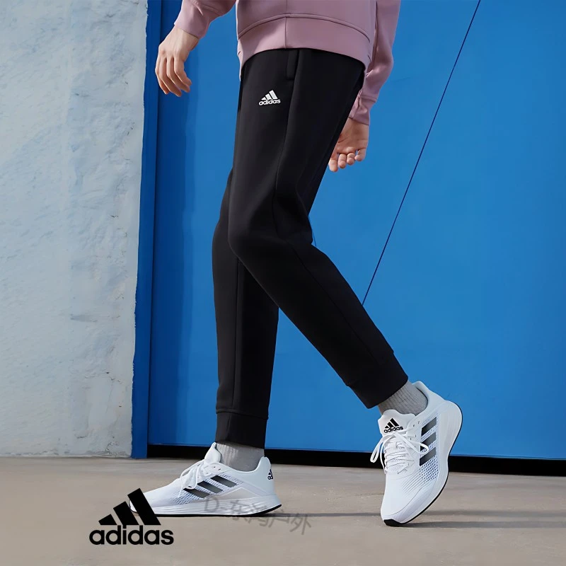adidas/阿迪达斯加绒秋冬季新款加厚男款运动舒适裤针织大码长裤