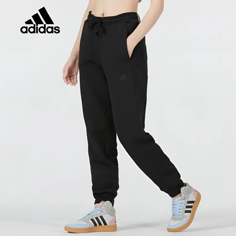 adidas/阿迪达斯官方正品冬季女款加绒长裤运动裤针织束脚休闲裤