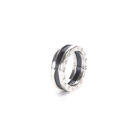 99新 BVLGARI/宝格丽 宝格丽 925银黑陶瓷慈善款戒指