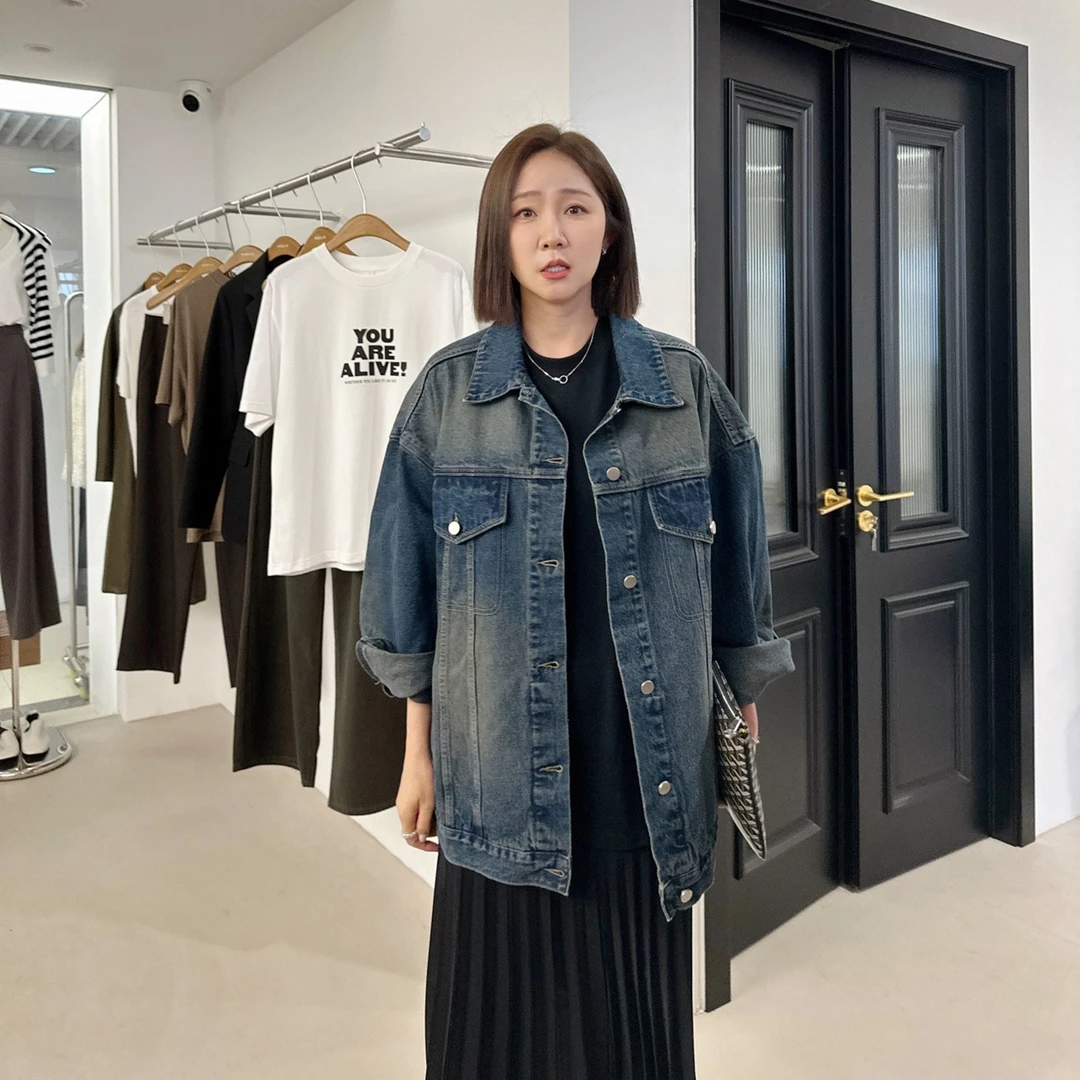widelia陈魅儿2024秋季新款 美式复古慵懒风ins牛仔外套女 W17001