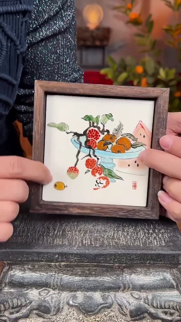 【闪购商品】摆件釉上彩陶瓷茶盘杯托