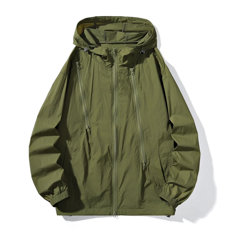 夏季新款薄款透气连帽纯色百搭休闲情侣款轻薄外套6621