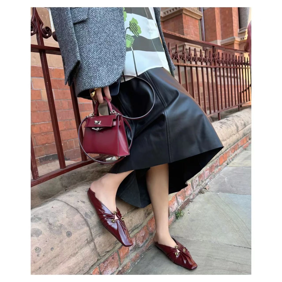 MY WANTS 设计感打皱方头单鞋MW2A1101-159