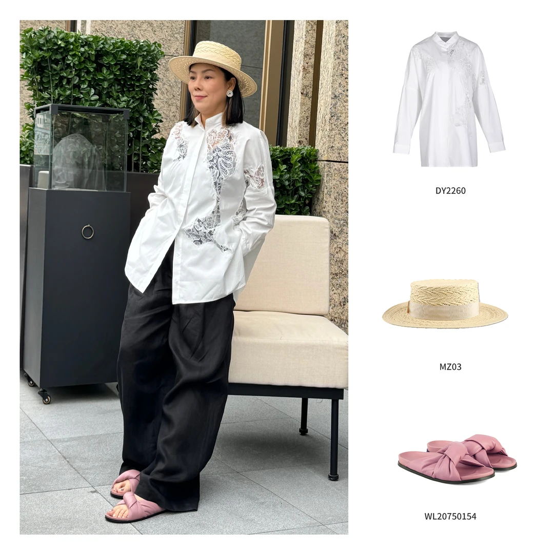 MY WANTS"自在洛杉矶”气质时尚百搭春夏轻奢休闲绣花衬衫DY2260