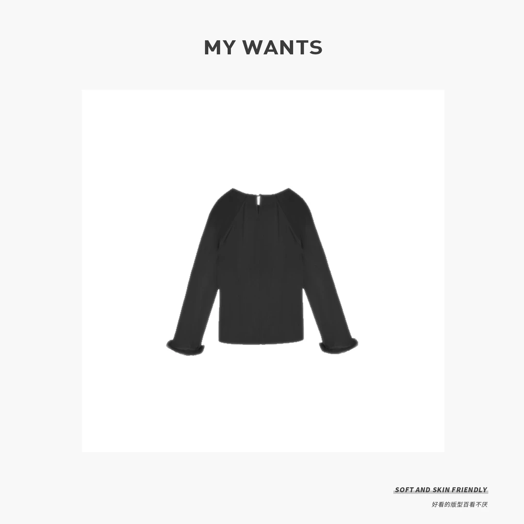 MY WANTS高奢高贵丝绒方领上衣DY1516