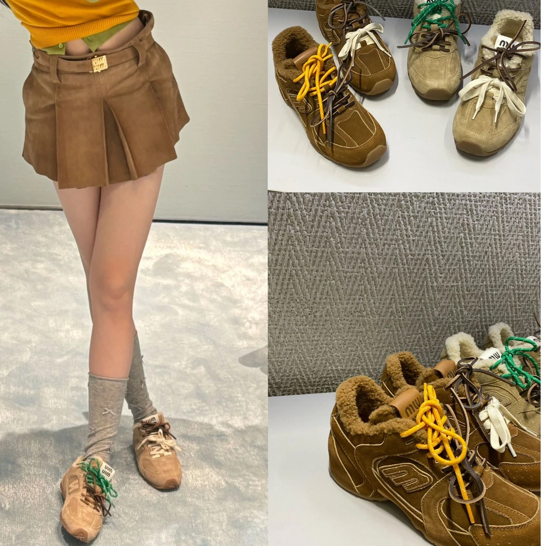 Wants-Lab 24秋季新款复古松弛感美拉德风平底毛拖WL20071600126