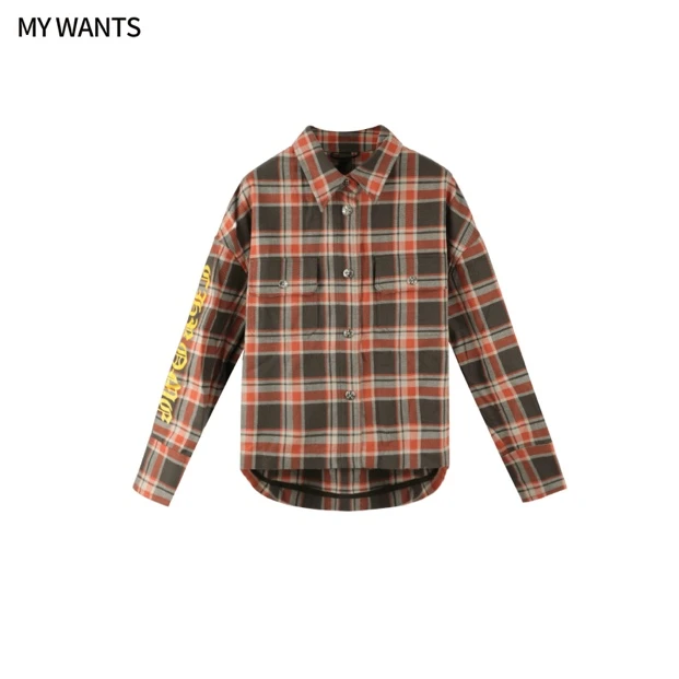 MY WANTS"圣诞美式"法国设计格子条纹复古高级格子衬衫DY1281