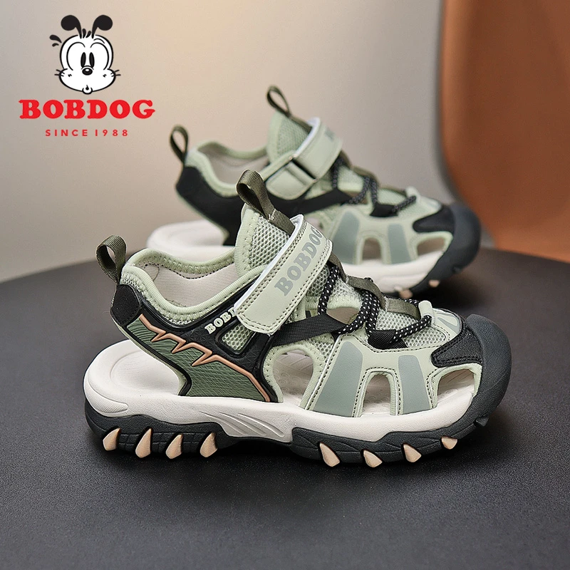 巴布豆童鞋男童运动凉鞋2024夏季新款男孩休闲鞋包头沙滩儿童鞋子