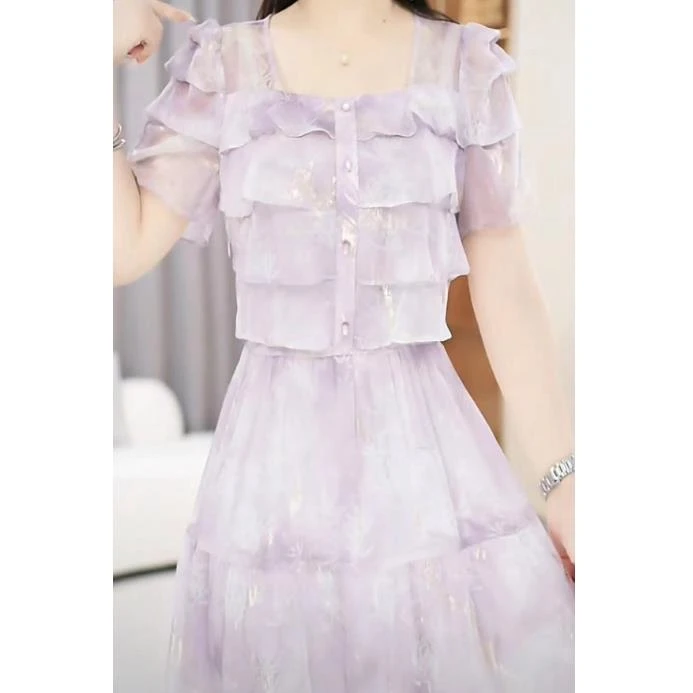 OS-24A135优雅气质方领设计感时尚女装中长款连衣裙M-5XL