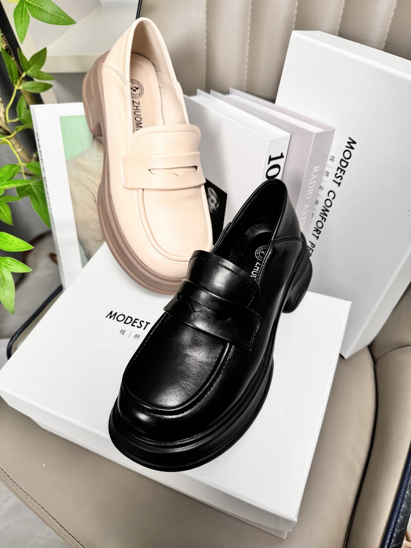 2025经典夏秋新款定制高能感法式气质百搭透气防滑增高乐福鞋