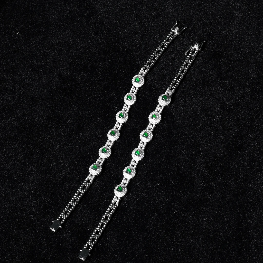 大李珠宝-七夕情人节送礼女朋友翡翠蛋面手链多样性发其一G262