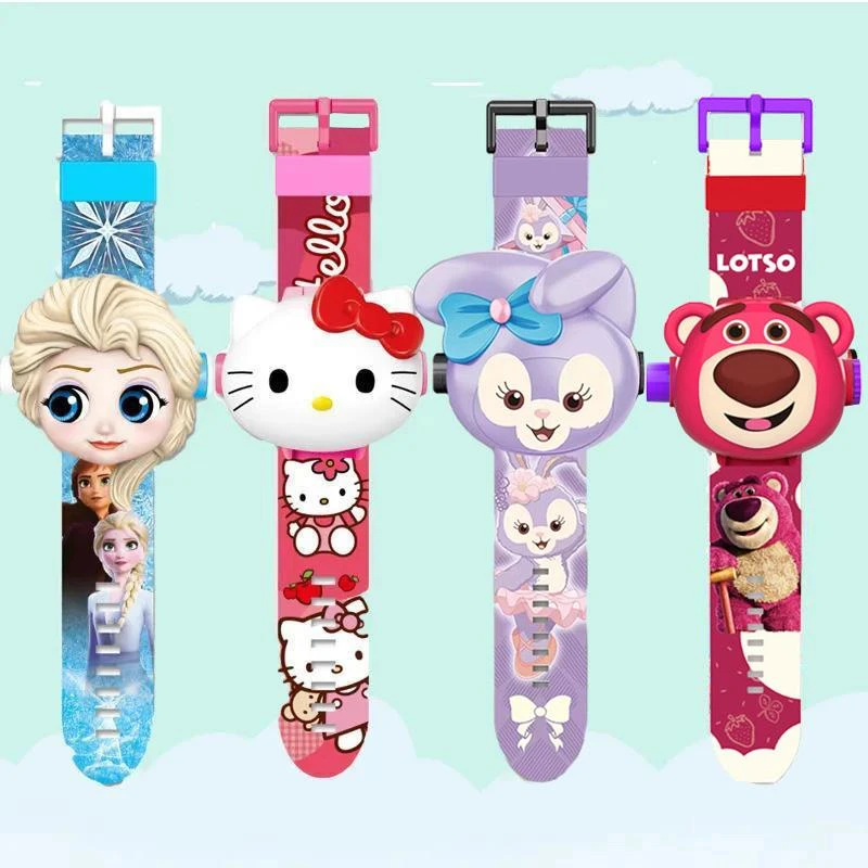 HelloKitty猫儿童投影手表卡通电子表男女孩草莓熊网红同款玩具