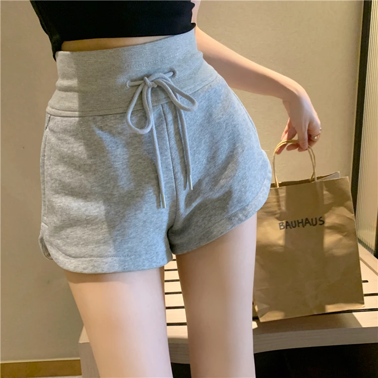 【当天飞】辣妹高腰热裤女夏宽松显瘦韩版百搭休闲居家运动阔腿短裤