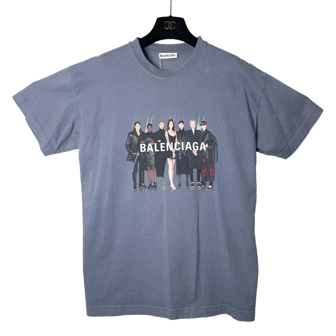 95新 Balenciaga/巴黎世家 青奢荟/s码/乐队人像复古短袖T恤43520