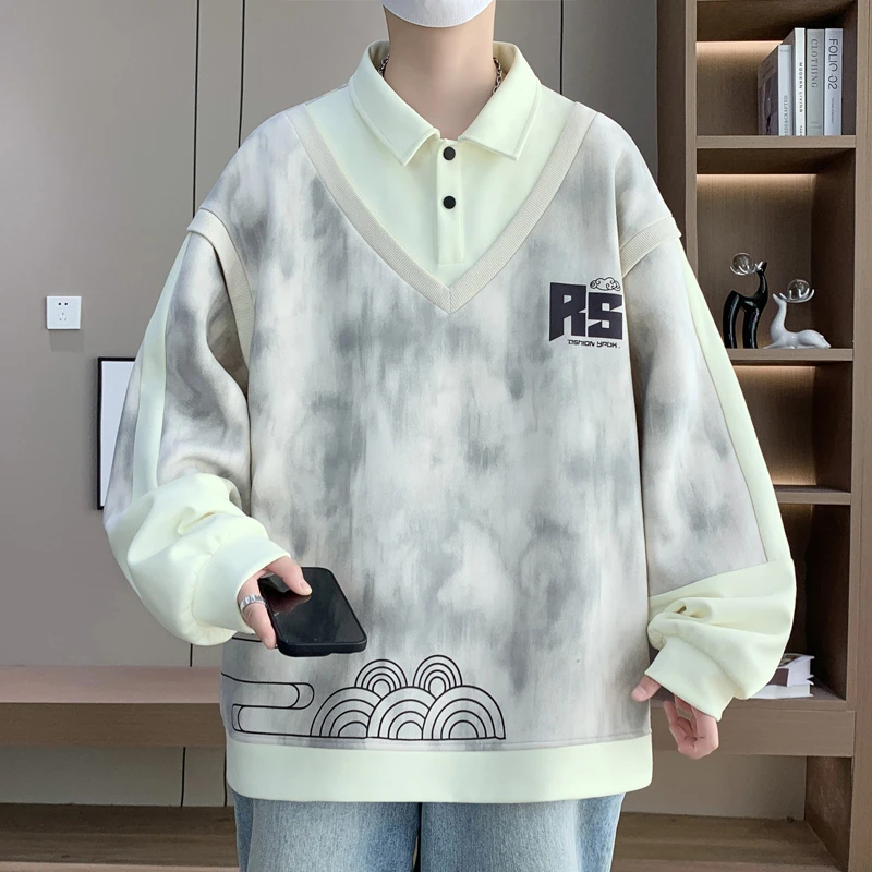 潮森罗秋季新款青少年学生男士运动时尚拼接立领卫衣痞帅休闲港风