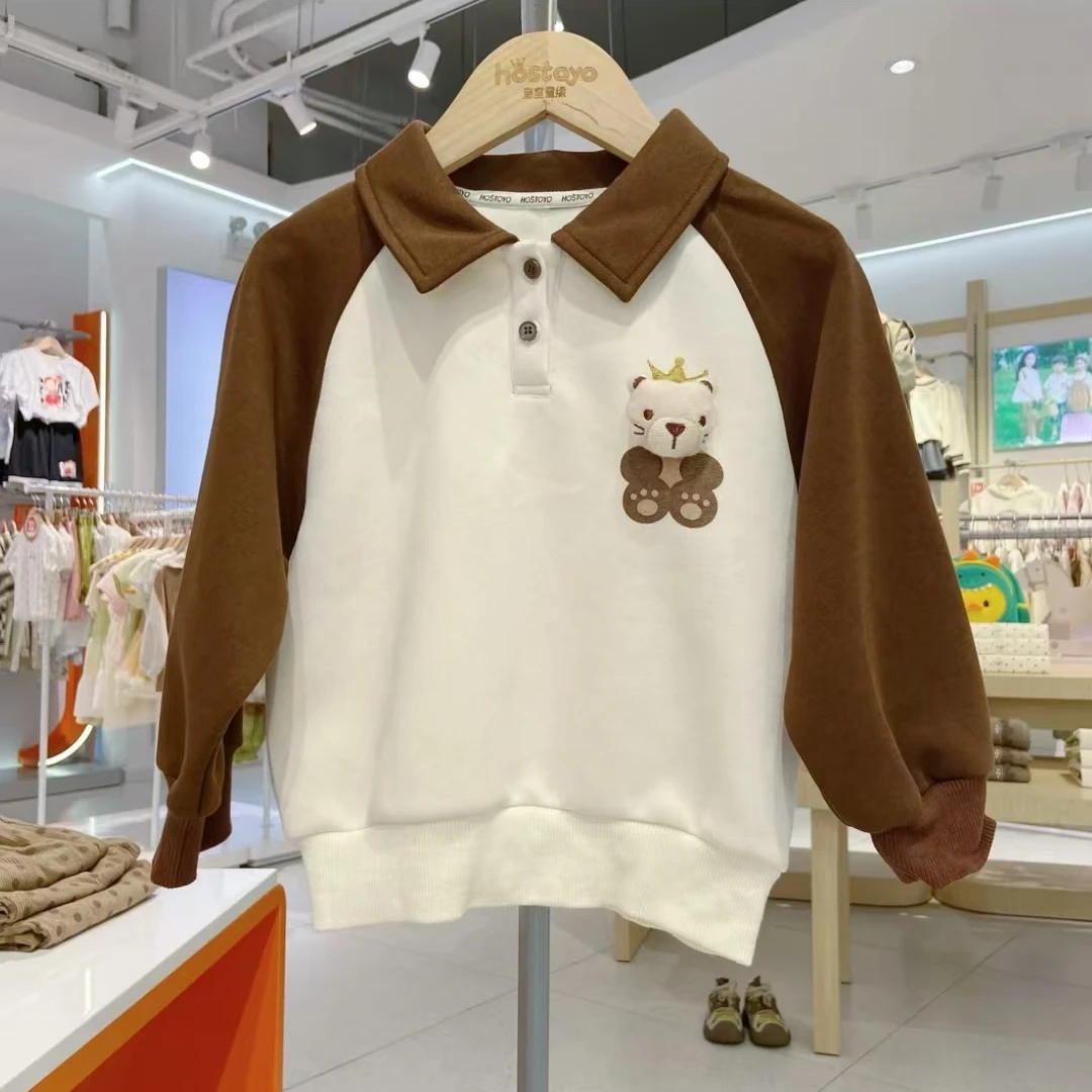 【皇室童缘】【2024萌娃穿搭】休闲小狗POLO卫衣15330237001