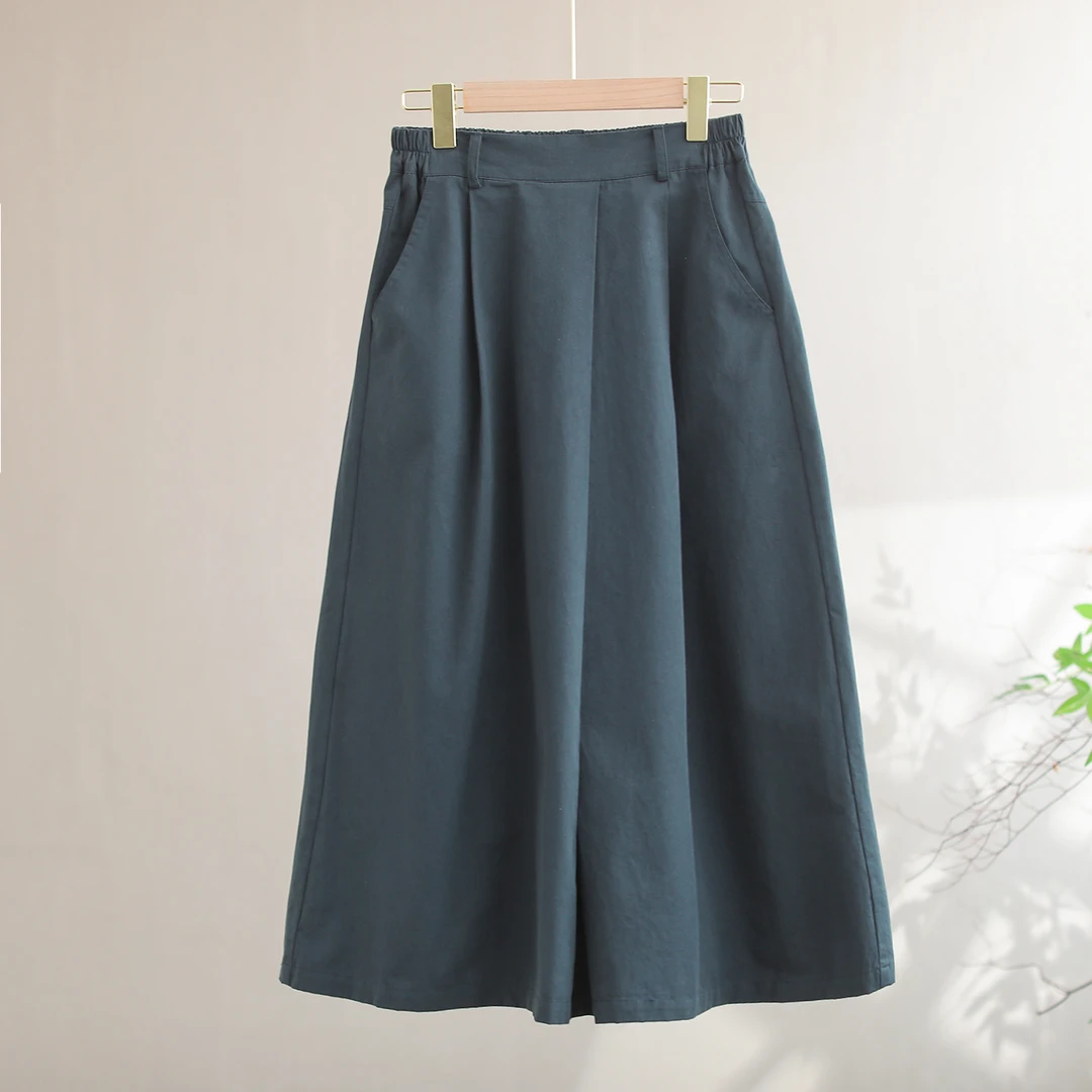 【纭季原创】裙长78 休闲简约夏款纯色多口袋半身裙女D24519