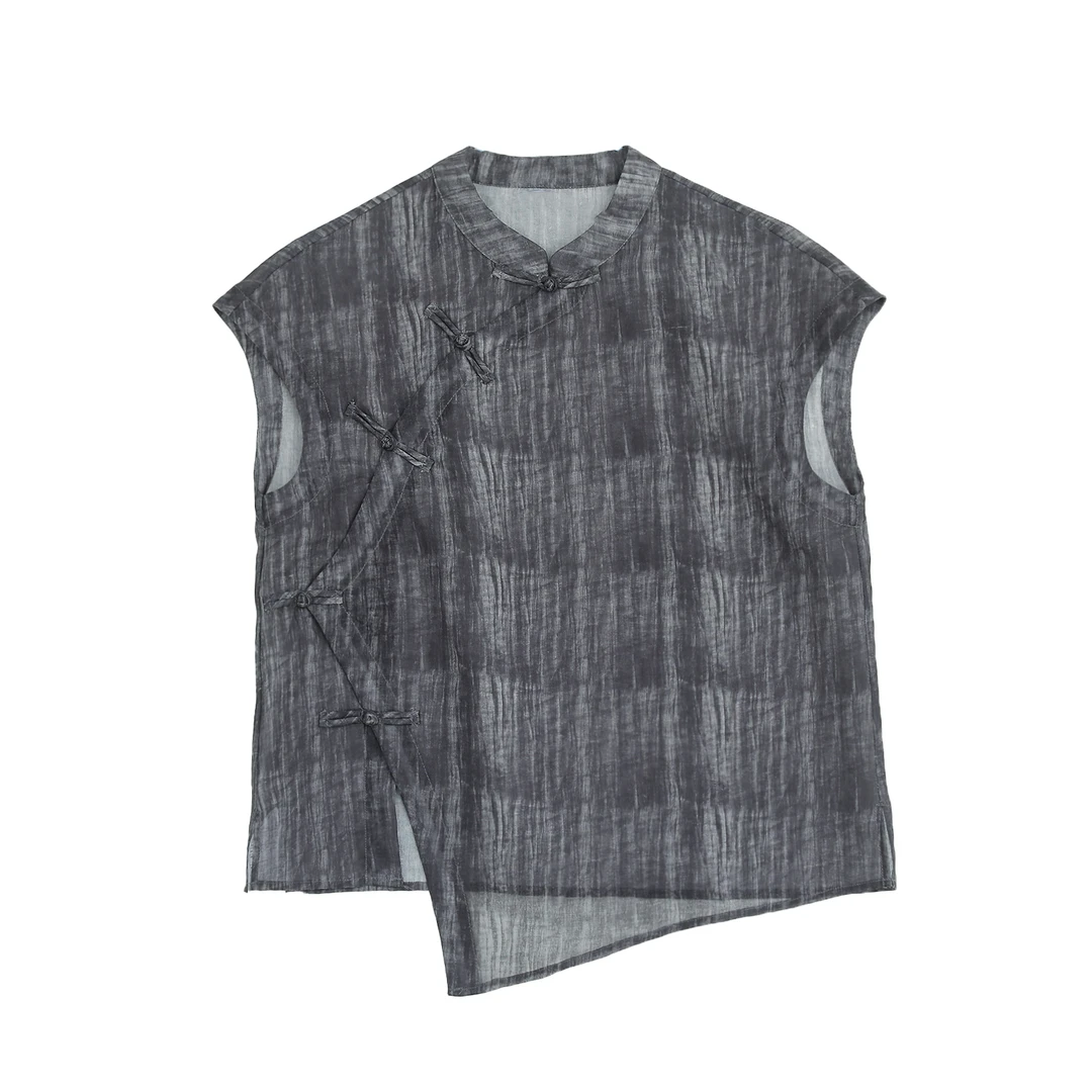 【纭季原创】衣长64 纯色盘扣百搭简约夏季新款女马甲A2378