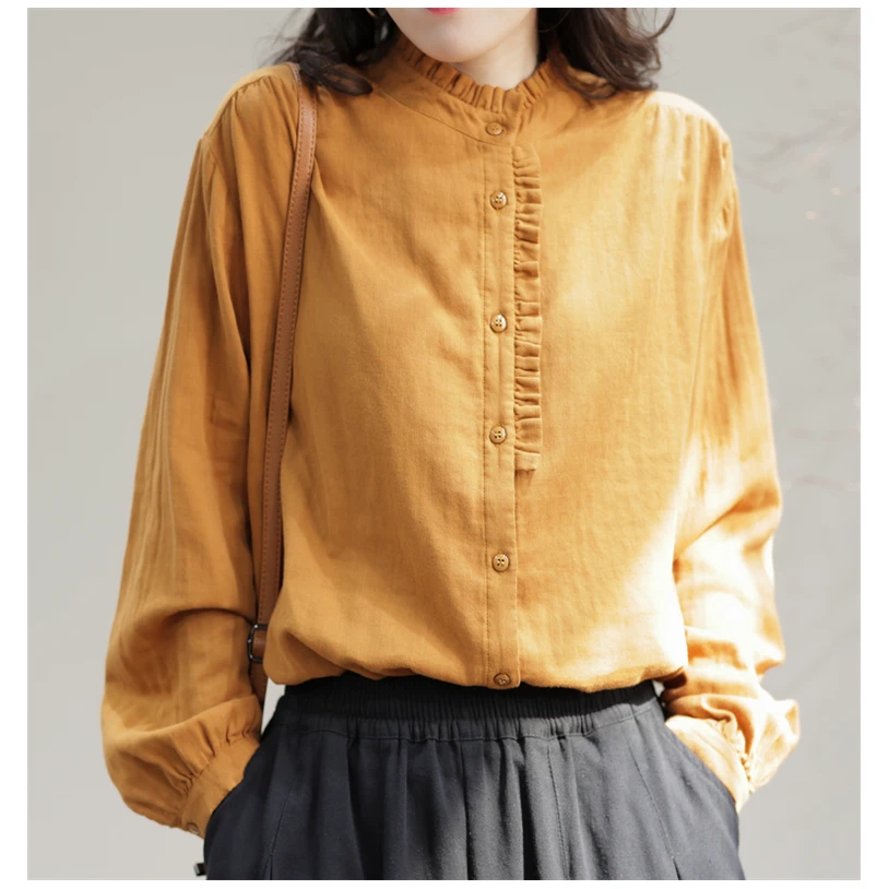 【纭季原创】衣长65 2023新款宽松休闲百搭衬衫女A539