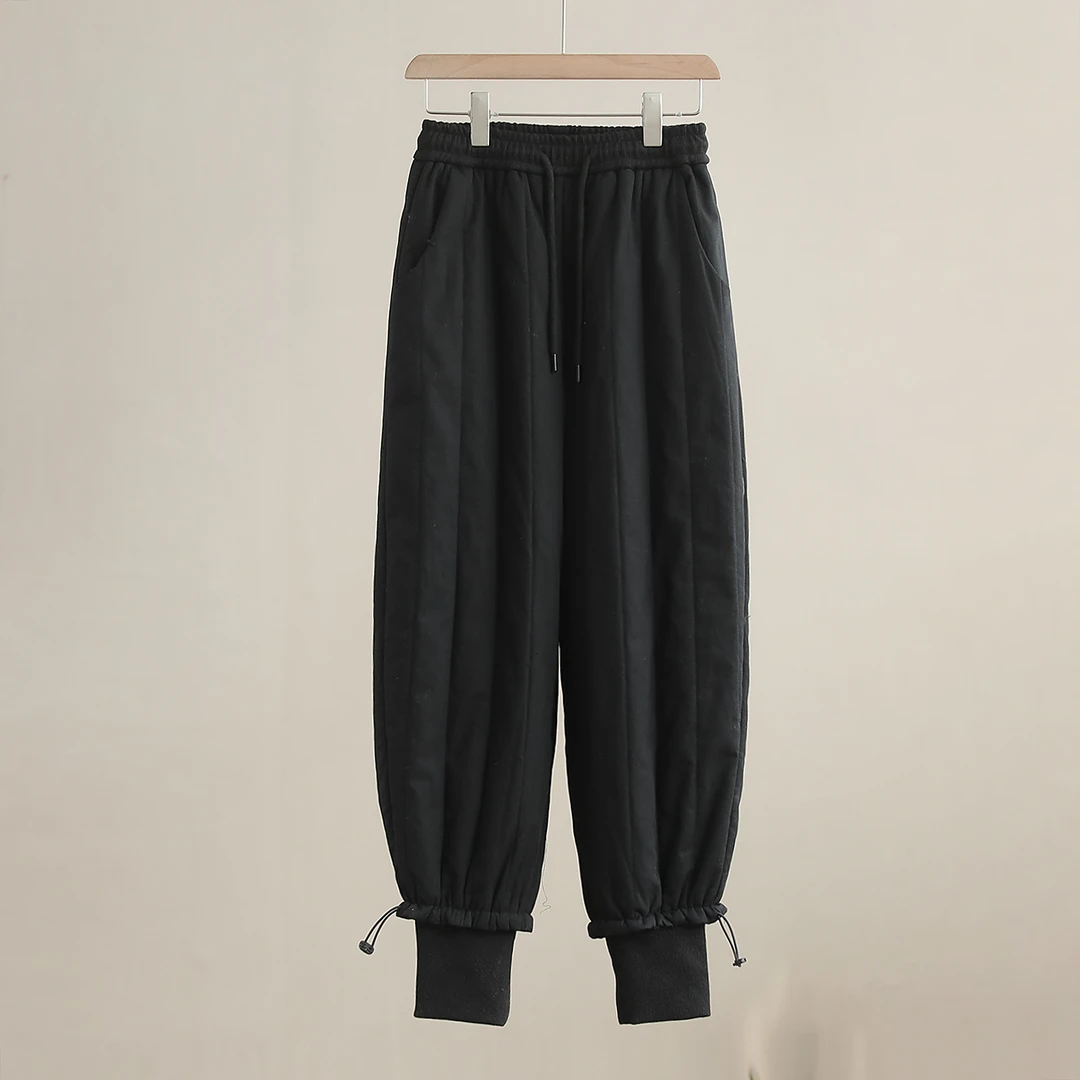 【纭季原创】裤长99-102 秋冬薄款保暖休闲纯色棉裤女D241297