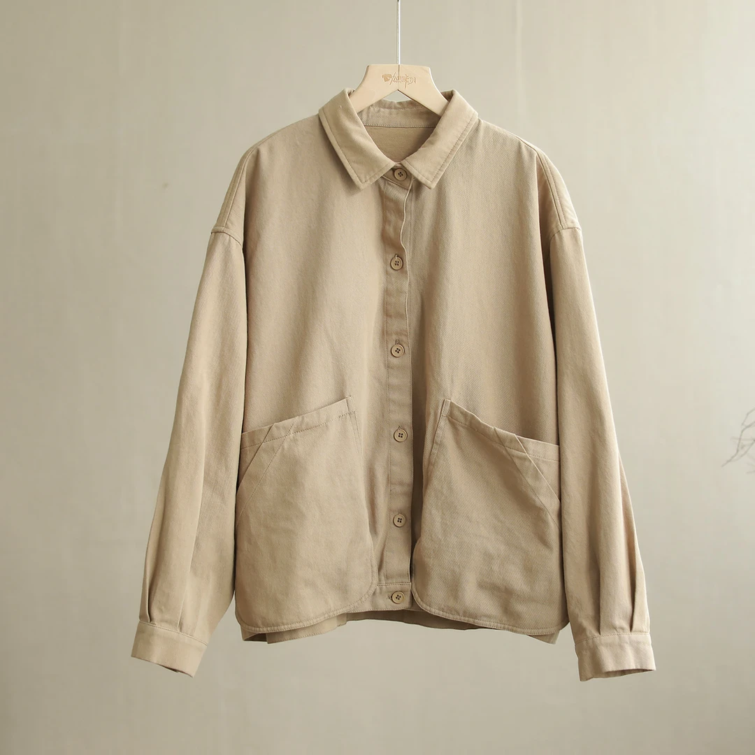 【纭季原创】衣长62 休闲百搭宽松通勤纯色外套女D241134