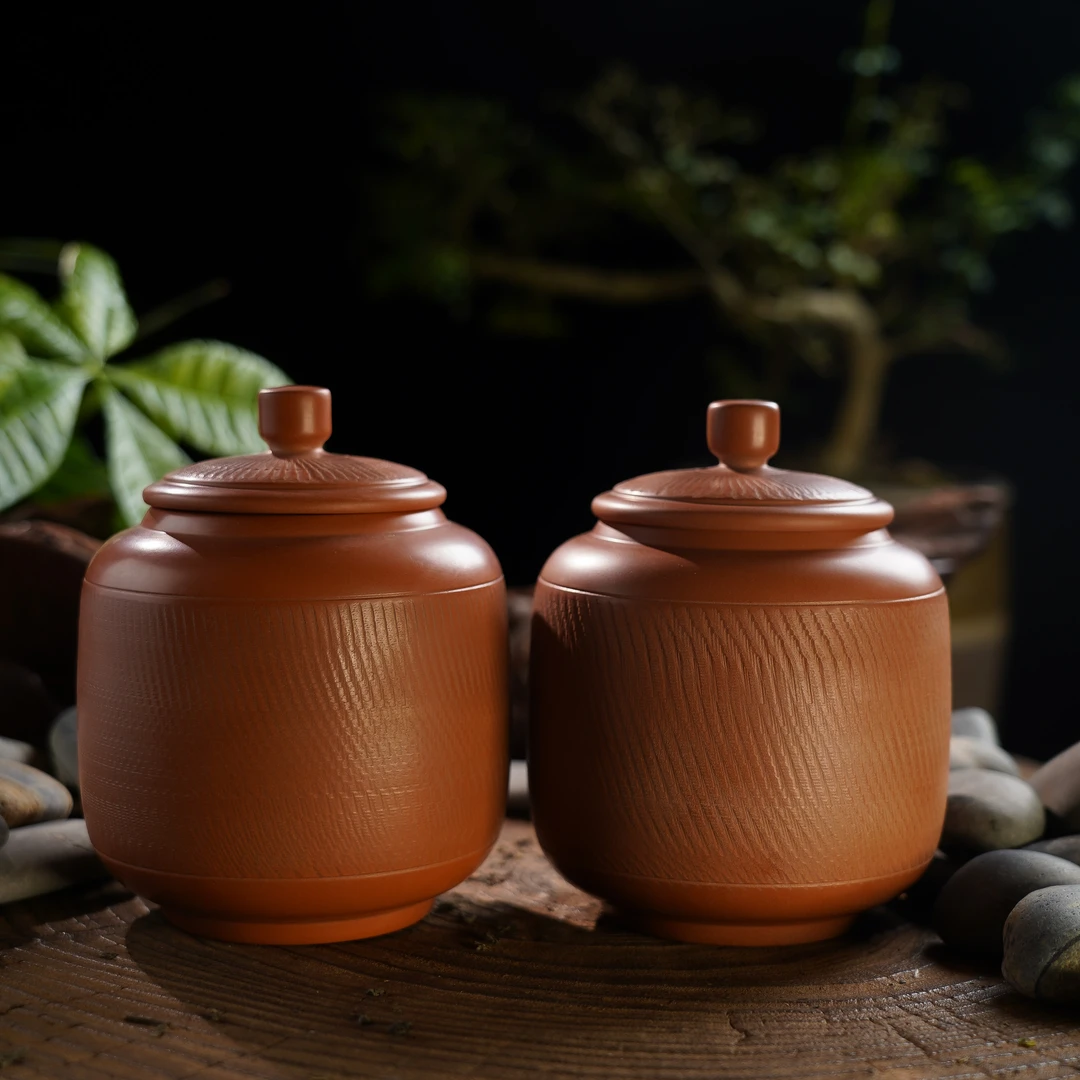 本陶手作钦州坭兴陶茶叶罐100%原矿泥料烧制特价促销【200克】