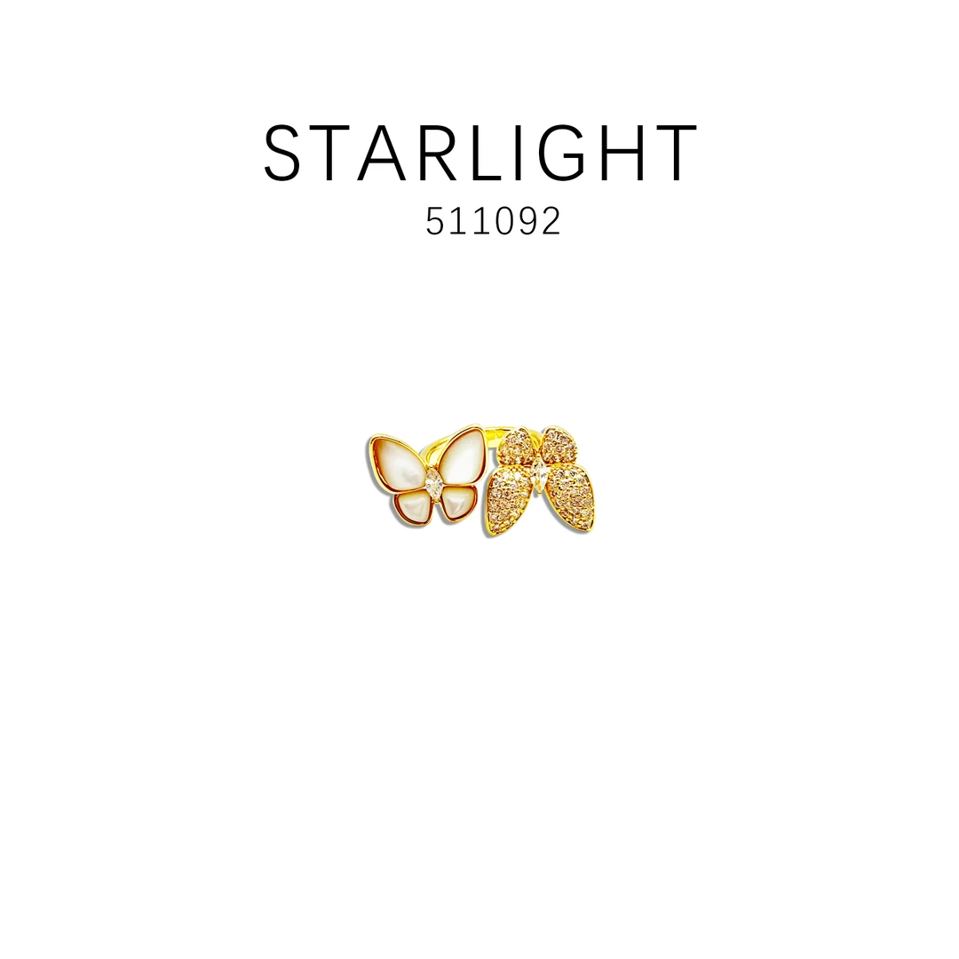 铜合金戒指 时尚经典大气百搭潮流蝴蝶戒指～511092