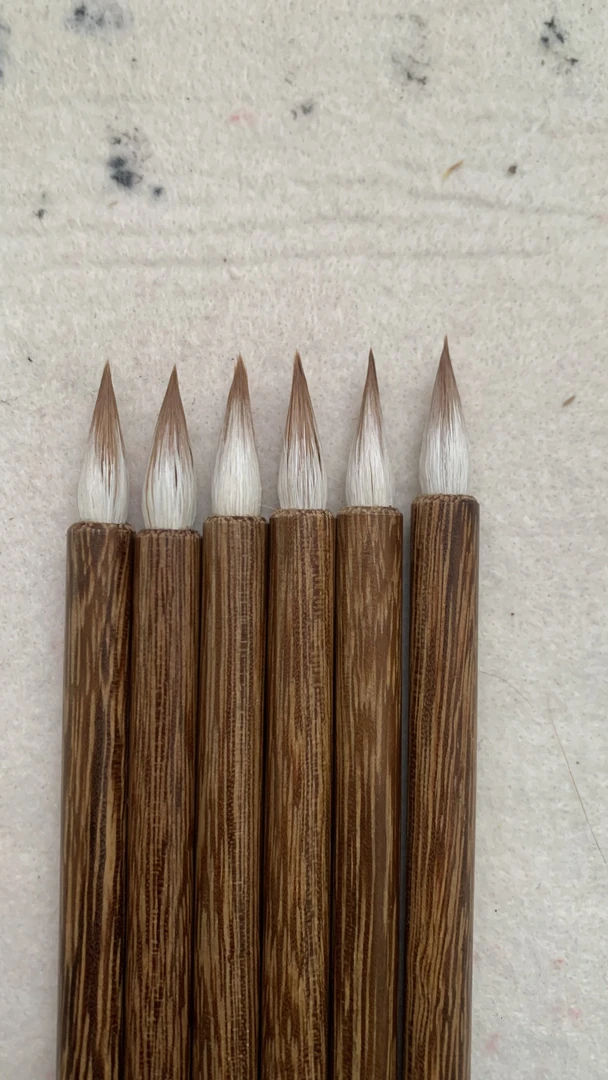 甜品1.8*0.5㎝狼为柱羊做披无尼龙毛笔笔杆檀木竹竿随机介意慎拍