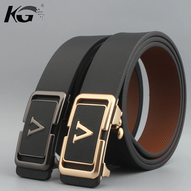 男士皮带真皮无牙自动扣腰带内穿式休闲时尚男皮带简约真牛皮皮带