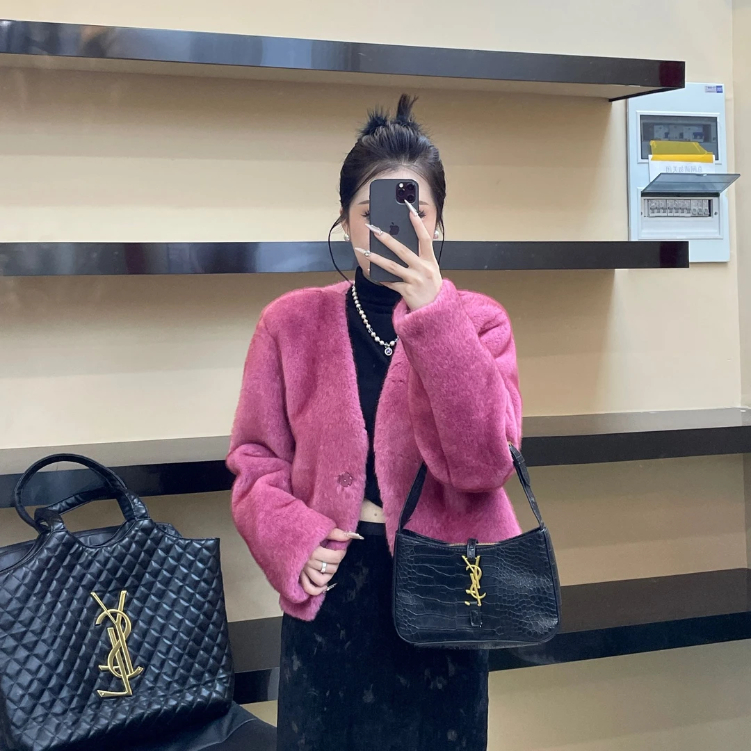 2024秋冬新款欧货高级感网红时尚百搭气质休闲女毛毛外套TYX-083